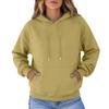 Damen Color Lockere Passform Übergröße Langarm Sweatshirt mit Tasche für Lässige Alltagsmode