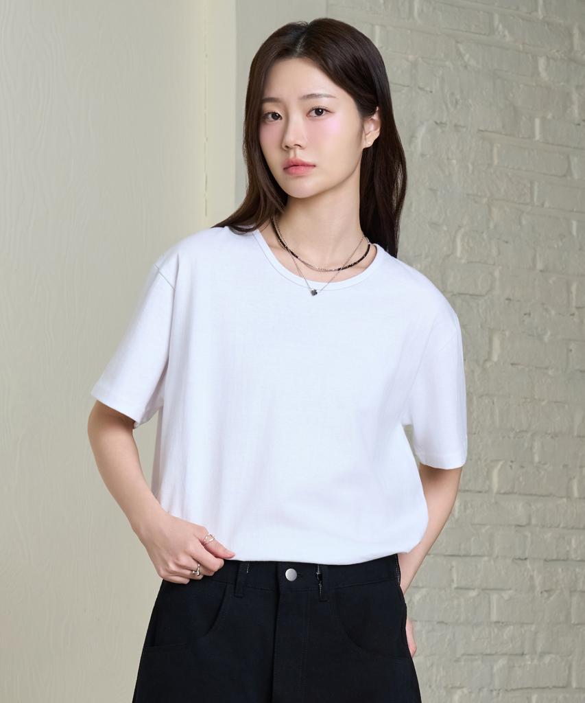 HYOJI 26 Ss Crop Short Sleeve T-Shirt (Round/U-Neck) (Type B)