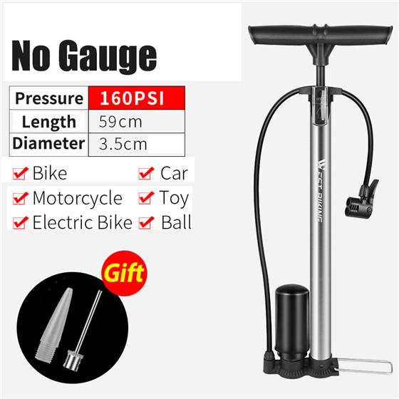 WEST BIKING Bike Floor Pump 120/160PSI High Pressure Cycling Pump Air Inflator Schrader Presta Valve Road MTB Bicycle Tire Pump