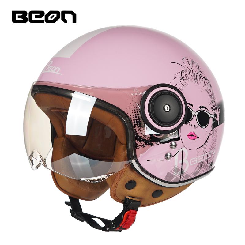 BEON Motorcycle Helmet Open Face Casco Moto Electric Scooter Helmet DOT Certified Retro Vintage Helmet Motorbike Racing Capacete
