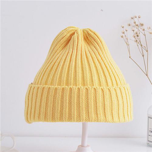 

Knit Baby Hats For Boys Girls Crochet Bonnet Solid Toddler Girl Child Caps Children Ribbed Knitted Outdoor Sport Hat For Kids one size жовтий