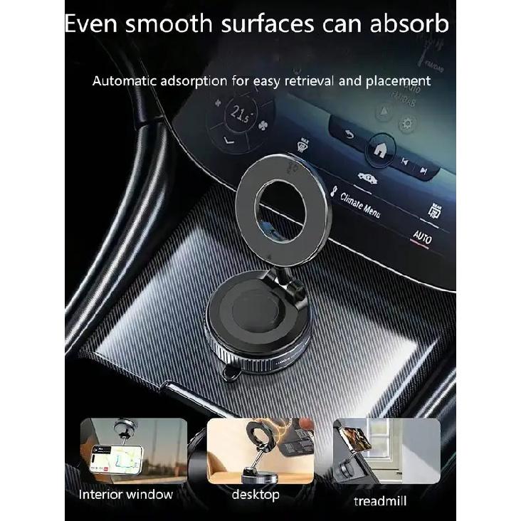 1pc 360 degree rotating magnetic vacuum suction cup is a portable mobile stand for cars.The suction cup surface is smooth