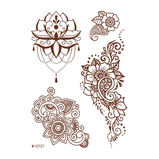 Waterproof Tattoo Stickers Middle Eastern Lace Temporary Tattoos for Women Adults Adhesive Body Art Stickers