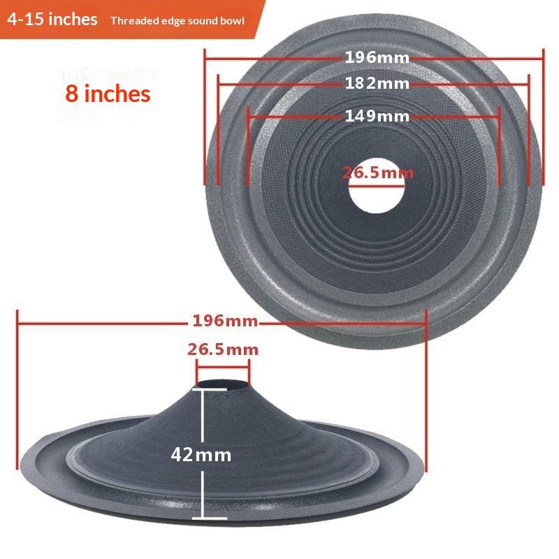 1 Pezzo Cono di Carta Woofer per Altoparlante 4/5/6.5/8/10/12 Pollici Kit di Riparazione Bobina Mobile con Sospensione in Schiuma Per Home Theater Studio Sistema Fai da Te