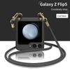 Galaxy Z Flip 5 Hülle, luxuriöse Umhängetasche mit Lanyard für Samsung Galaxy Z Flip 5 5G, galvanisierte Hartschale, stoßfeste Schutzhülle