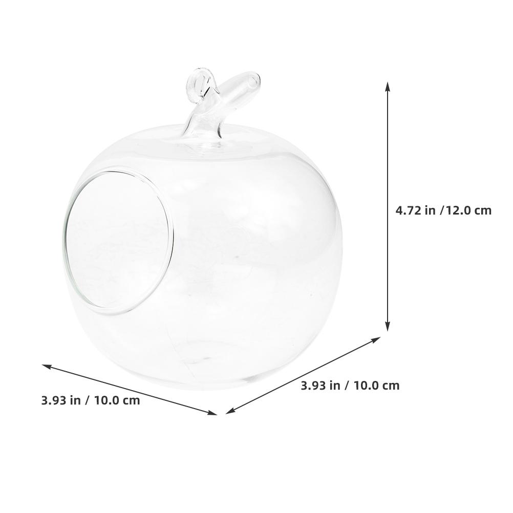 2 шт. Ваза для полива цветов в форме яблока, креативный прозрачный стеклянный террариум, декоративный домашний микро-ландшафт, экологичная бутылка светло-желтого