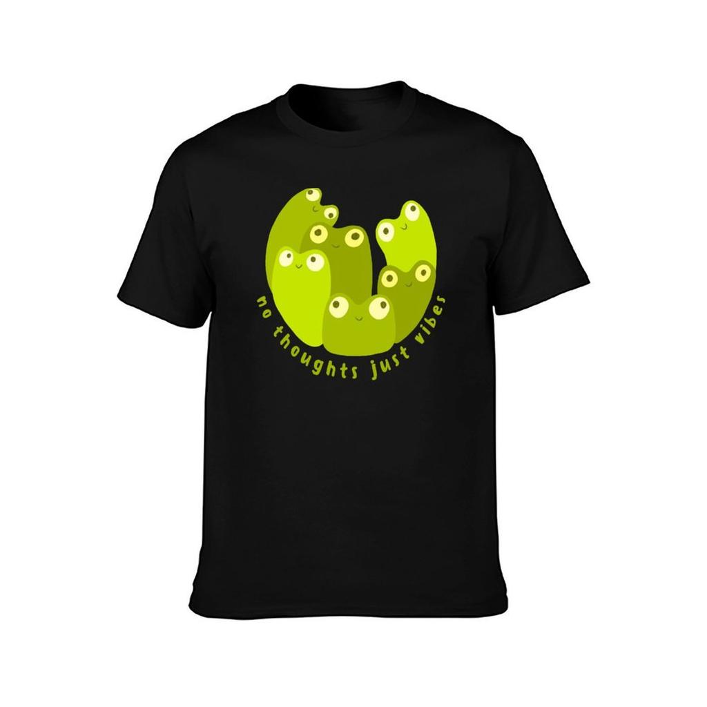 No Thoughts Just Vibes Frogs TShirt Comfort Stretch Tee Shirt