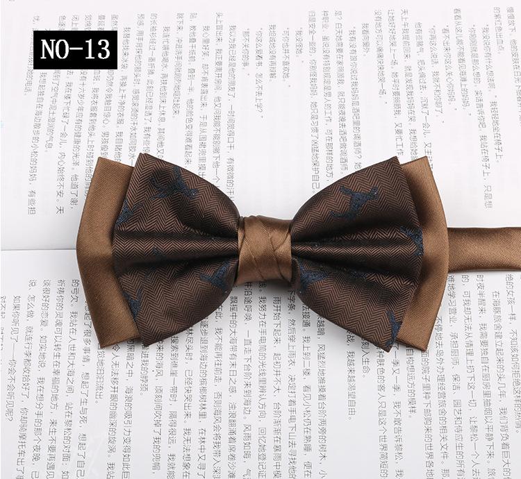 Gemusterte Fliege Herren Imitationsseide Druck Retro High-End Französisches Hemd Amtlich Fotografie Hochzeit Schleife Kragen