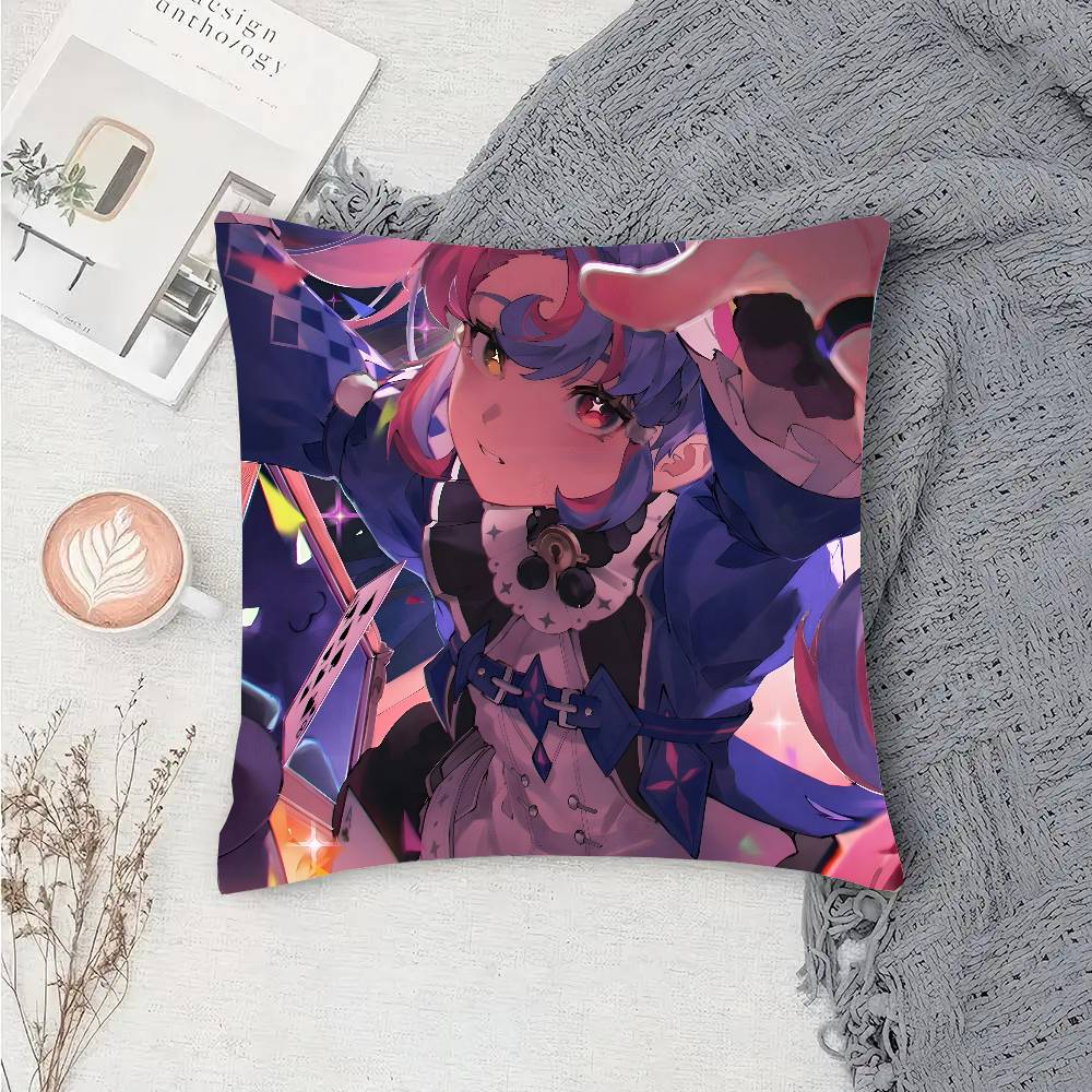 ROCCIA Anime Game W-Wuthering Waves Pillow Case Fashion Square Pillowcase Bedroom Sofa Room Ins Decoration Leisure
