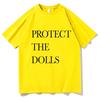 Protect The Dolls Lette T Shirt 2025 Uomo/Donna Harajuku Vintage Grafica T-shirt Classica Unisex Alta Qualità Cotone T-shirt