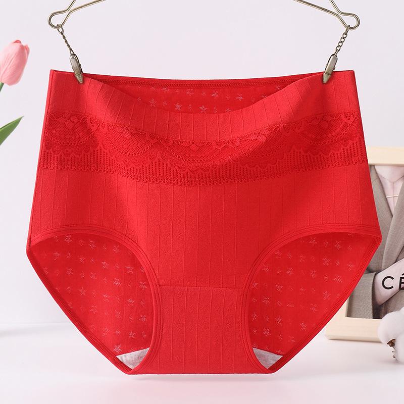 Big Size Female Spring and Autumn Cotton High Waist Comfortable Loose Briefs