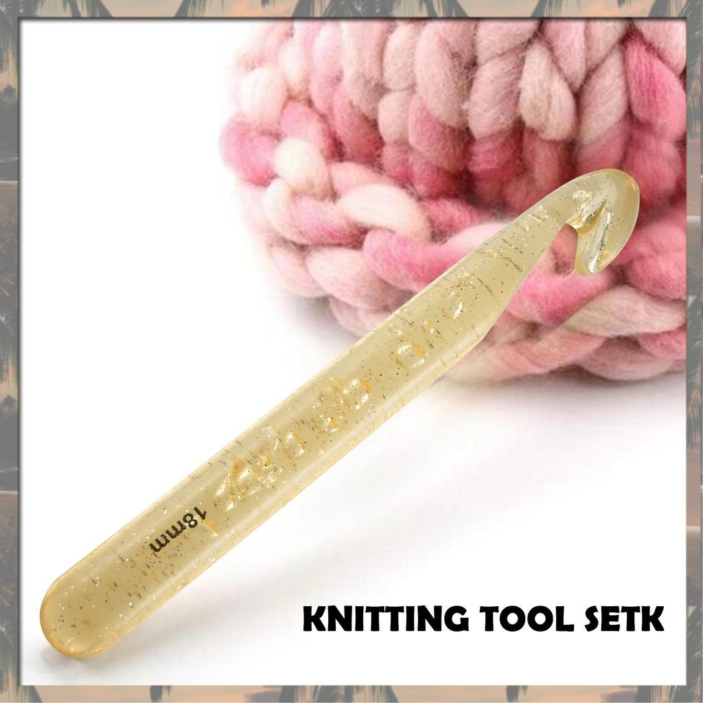A70U New 5Pcs 12Mm/15Mm/18Mm/20Mm/25Mm Huge Crochet Hooks Set Plastic Knitting Needles Kit DIY Yarn Sewing Craft Knitting Tool