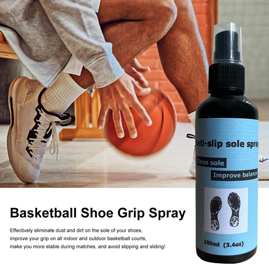 100ml Grip Spray For Basketball Shoes Anti-Slip Sole Spray Shoe Sole Protector Improves Traction Cleans & Rejuvenates Shoe Soles