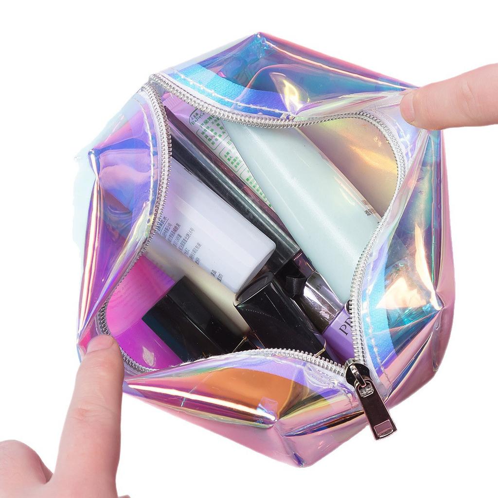 Women Laser Print Cosmetic Bag Toiletries Organize Travel Storage Case 6387