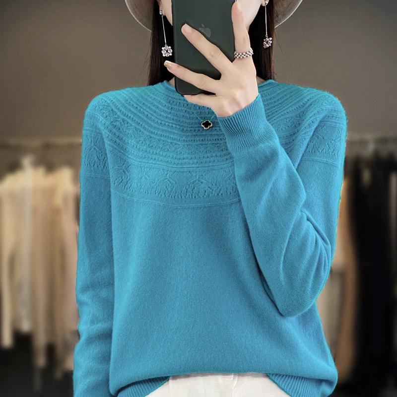 Knitted Sweater for Women In Autumn and Winter, Loose Round Neck, Inner Layer, Pullover, Solid Color, Versatile, Outer Layer
