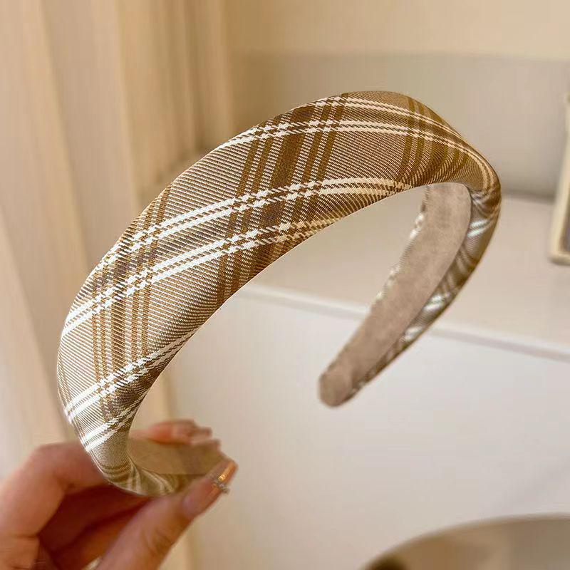French Retro High Crown Wide-Brimmed Plush Headband for Face Washing and Outings