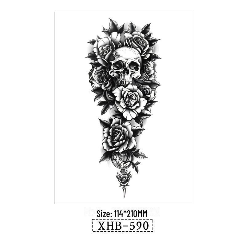 

Водонепроникні Чорні Тату-наклейки на півруки з тваринами 114*210MM