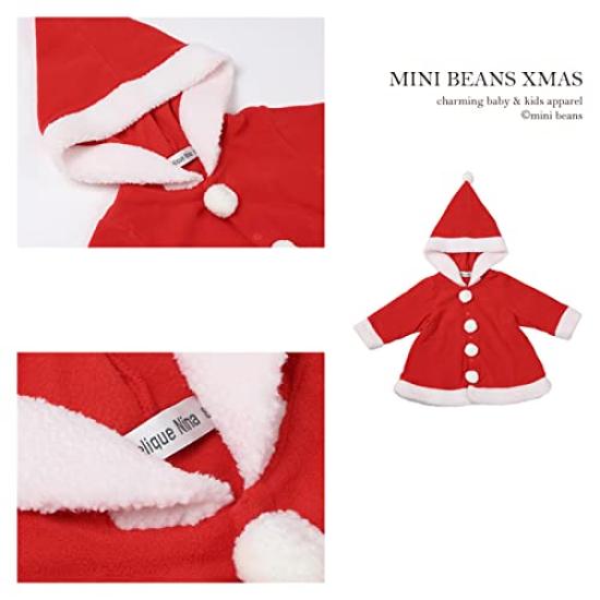 MiniBeans Santa Hooded Santa Costume Dress, (100cm)