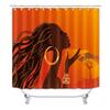 Fashion African Woman Shower Curtain Set With Rugs Afro Girl Egyptian Lady Fabric Shower Curtain Liner Non-Slip Carpet