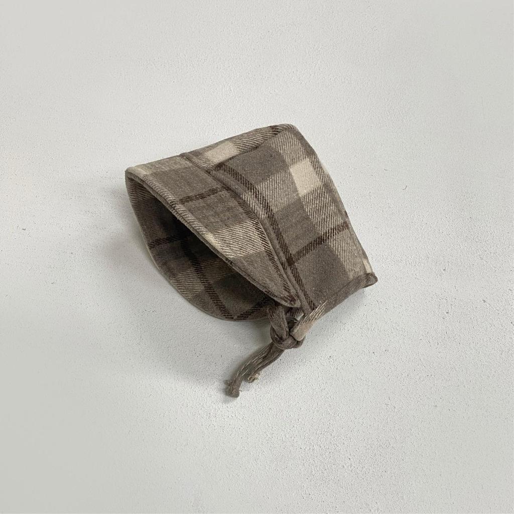 Stylish Plaid Wool Fleece-Lined Baby Girl Romper with Footie Straps