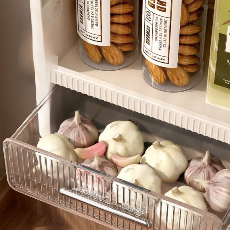 Multi-layer Kitchen Storage Rack No Punching Spices Organization Wall-Mounted Cupboard Groceries Storage Seasoning Organizer