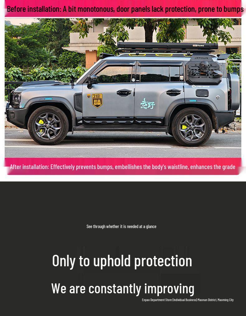 Compatible with 26 Jetour Traveler Models: CDM Shan Hai T2 Black Warrior Side Skirt Guard Plate Exterior Kit