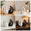 Minimalist Abstract Human And Cat Figurine Modern Decorative Men Women Cat Statue for Home Office Table Shelf Desk Entryway Decor