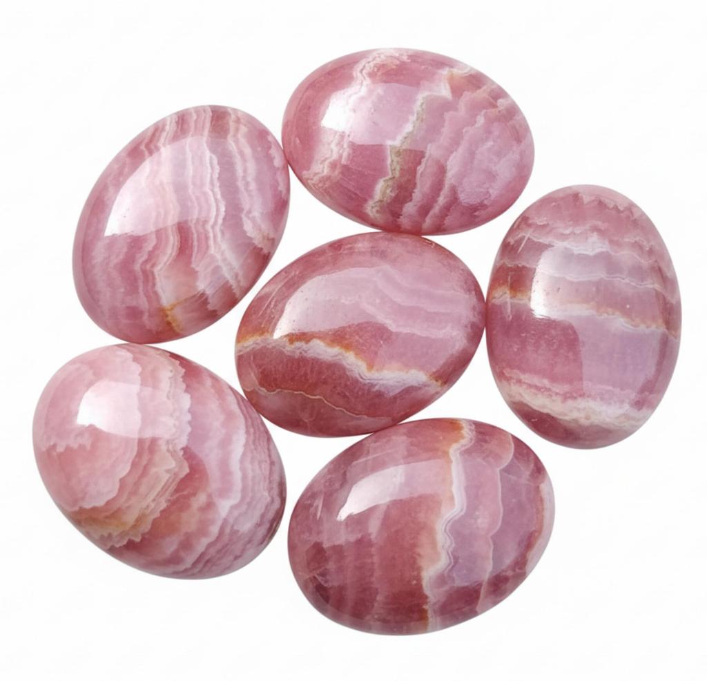 Natürliche Rhodochrosit Ovale Cabochons - Rosa & Weiße Edelsteine für die Schmuckherstellung