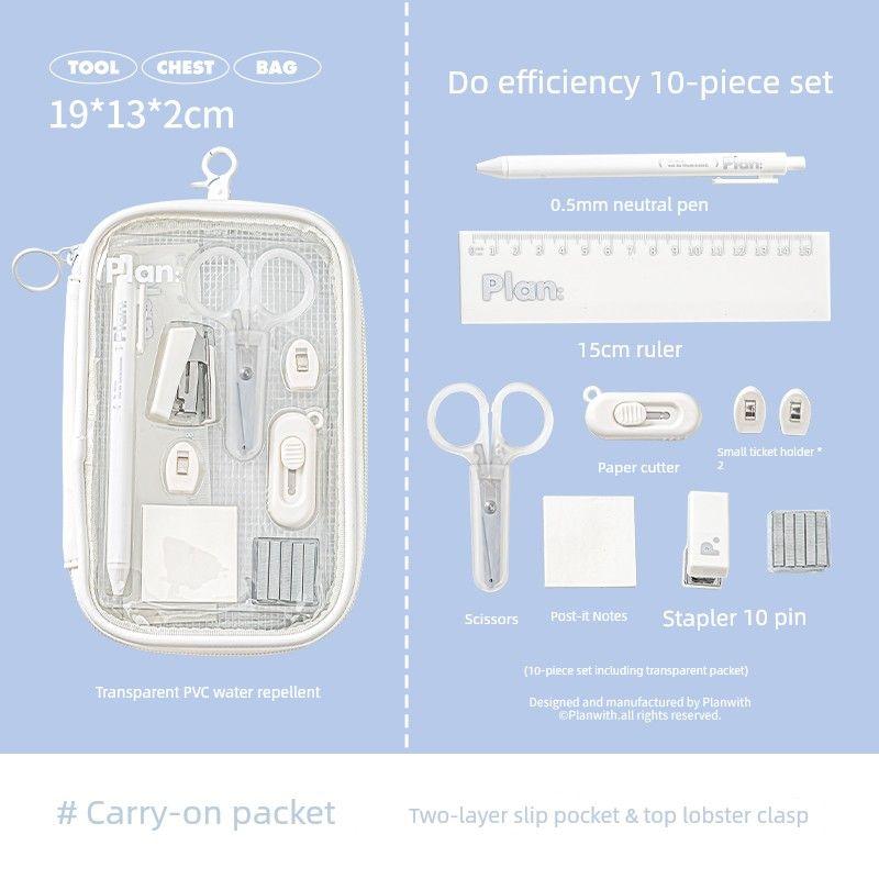 

План с Эффективностью Канцелярский Набор Подарочная Коробка Экзаменационный Эксклюзивный Красивый Портативный Портативное Хранение Канцелярии Маленькая Сумка white-white