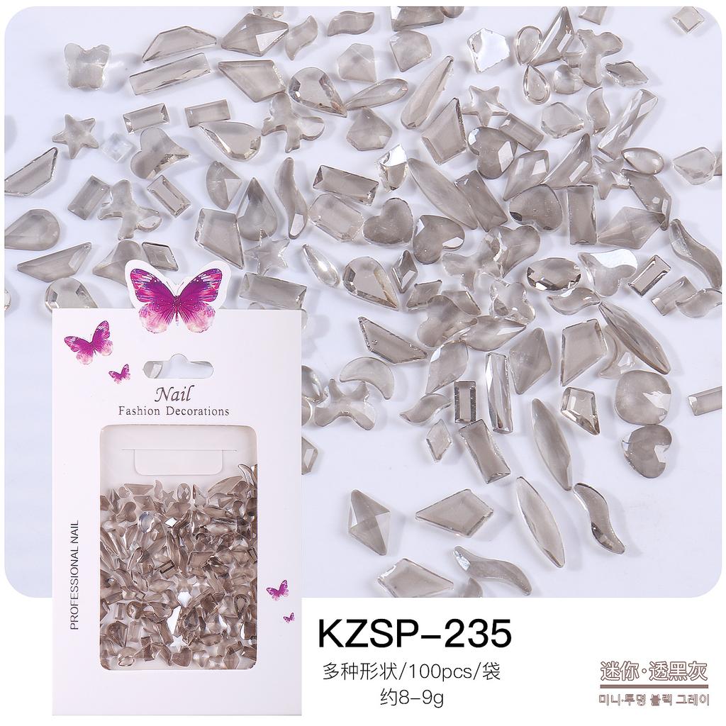 Bagged Flat Bottom Special-Shaped Diamond Nail Art Jewelry Aurora Color Abs Resin Diamond Nail Art Diamond Jewelry