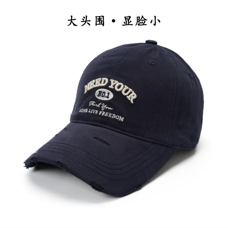 Spring And Summer Face Small Embroidered Baseball Cap Female Versatile Casual Student Couple Peaked Cap Male One size fits all тёмно-синий