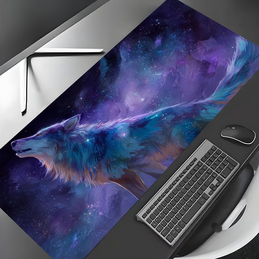 Gorgeous Starry Sky Wolf Mouse Pad Gaming mats NonSlip Desk Mat mouse carpet with Stitched Edge HD printing Office mat