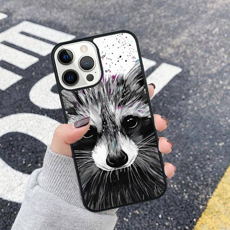 Meme Raccoon Funny Pose Unique Phone Case for iPhone 17 16 15 14 13 12 11 Series Pro Max Plus Double Layer Protection