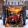 Sunset Drive Snoopy Cartoon Print blanket Flannel Blanket Soft Cozy Plush Throw for Sofa Bed Lightweight Home Decoration