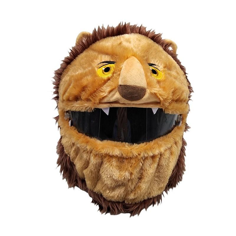 Flauschige Vollgesichts-Motorradhelm-Abdeckung Cartoon-Tier-Haube Zubehör Fahrer Winter Warm