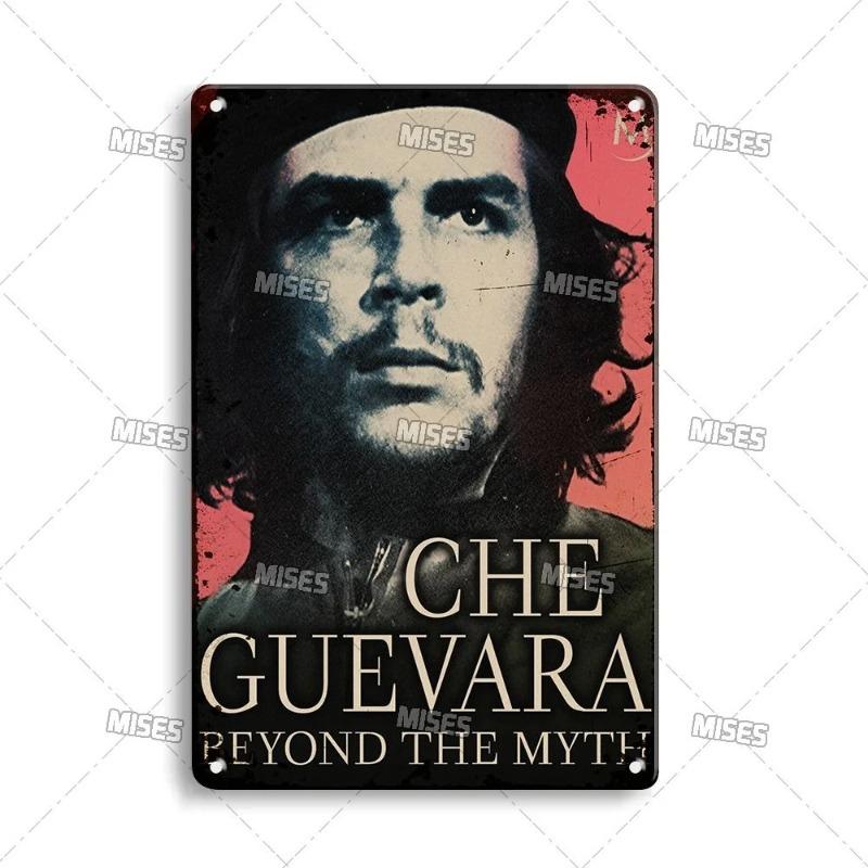 Che Guevara Metal Poster, Vintage Revolutionary Wall Art