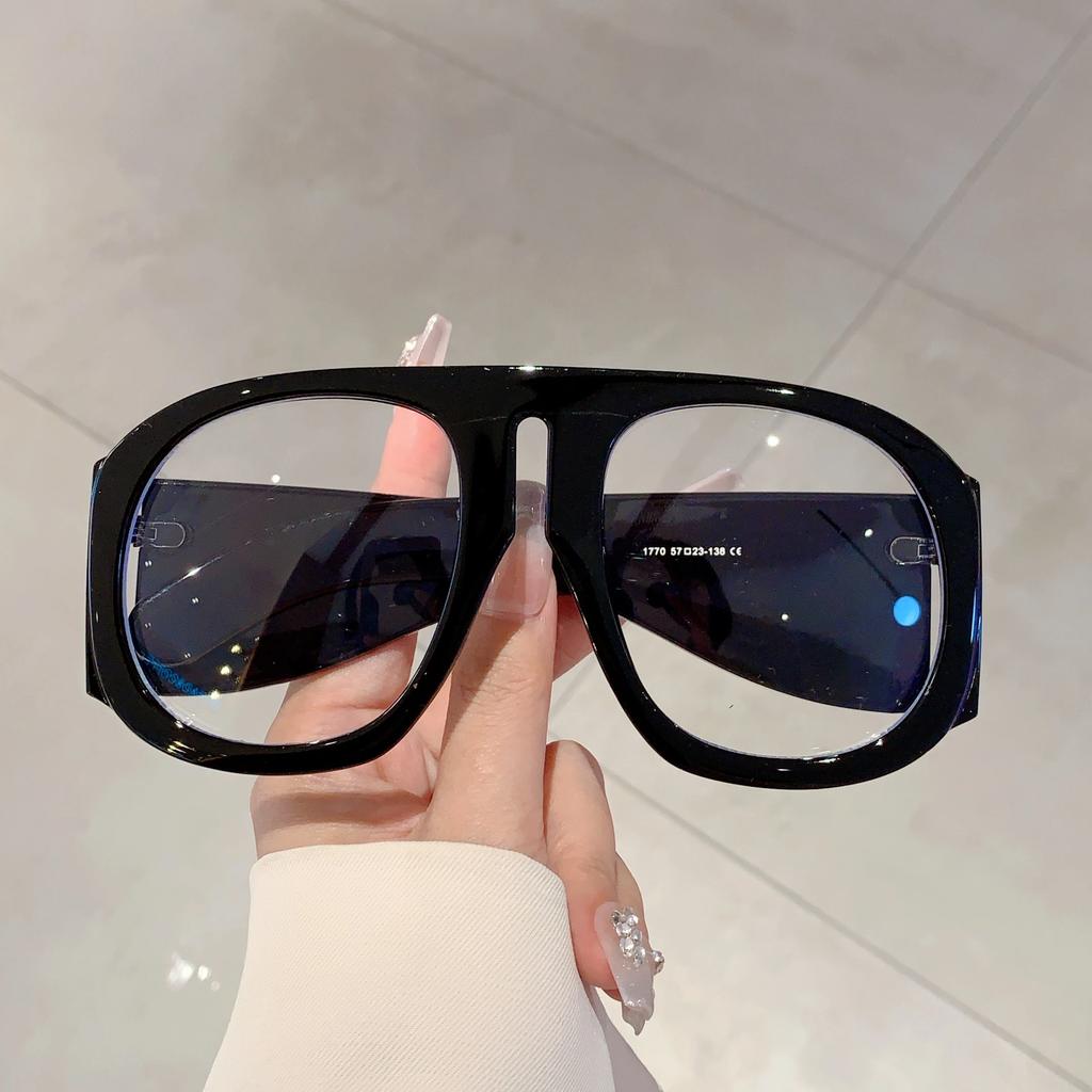 Oversized Round Glasses Women New Blue Light Blocking Eyewear Ins Trendy Brand Design Non-prescription Eyeglasses