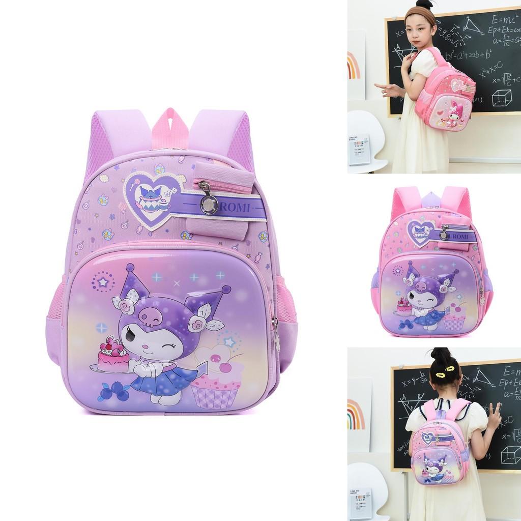 Kuromi Melody Pattern Kids Backpack With Breathable Oxford Fabric For Elementary School Students