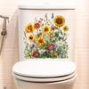 Sunflower Bathroom Toilet Sticker Wc Closestool Wall Sticker Self Adhesive Mural Beautify Flower Home Decoration Decals