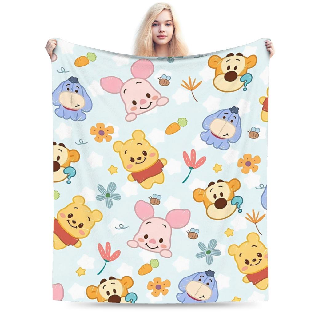 Cute Kawaii Blankets Winnie The Pooh Fuzzy Throw Blanket Bedding Couch Personalised Soft Warm Bedspreads