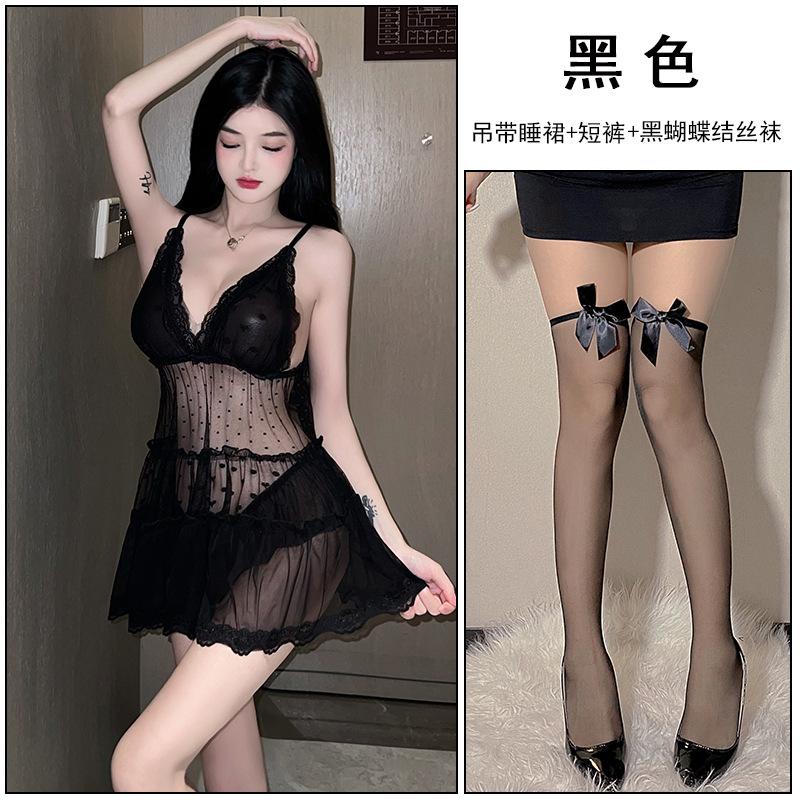 Sexy Lingerie, Sexy Dream Polka Dot Love Mesh Perspective Fairy Can Be Sent On Behalf of One Piece.