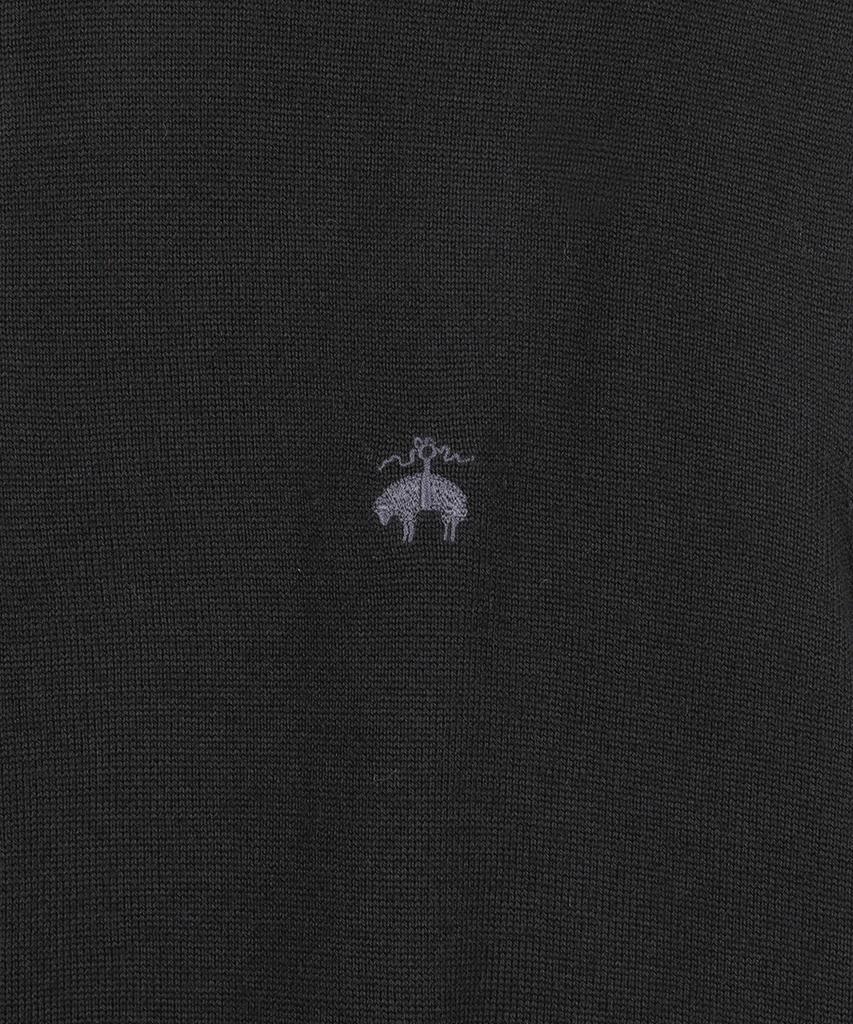 BROOKS BROTHERS Merino Wool Logo Polo Sweater (Black) (Bbwtmnf301)