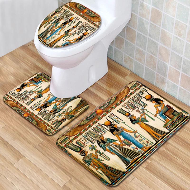 Textured Toilet Three-Piece Floor Mat Bathroom Three-Piece Carpet Doormat