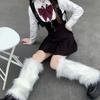 Faux Fur Lolita Boots Cover Japanese Style Long Tube Sock Fashion Warm Knee Sleeve  Women