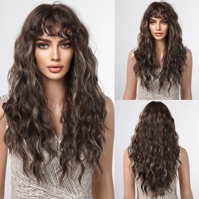 Pink Curly Synthetic Wigs for Black Women Short Kinky Curly Wig with Bangs Heat Resistant Hair Wig Halloween Cosplay Party Wigs