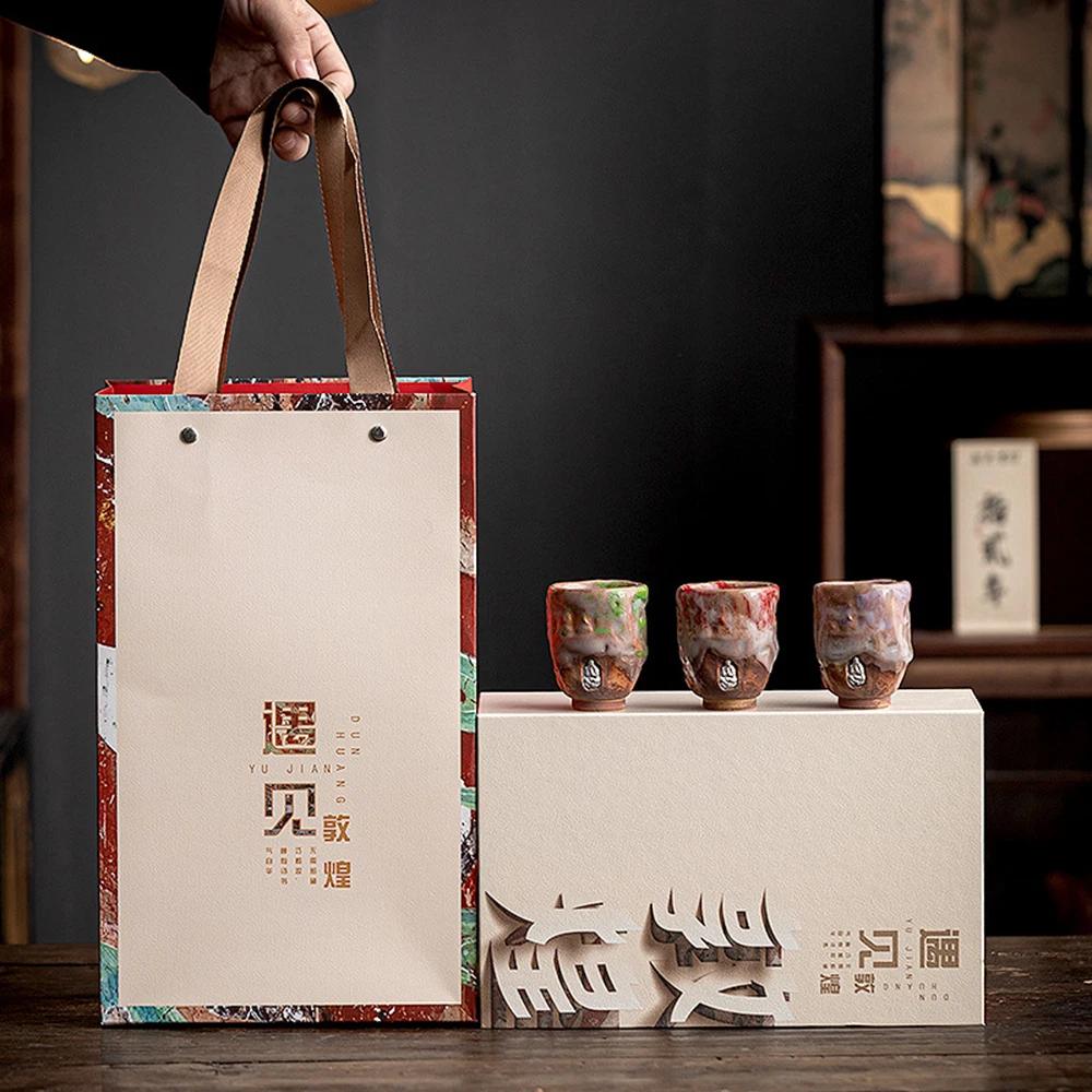 Retro Luxury Ceramic Tea Cup Creative Relief Design Couple Couple Cup Holiday Tea Set Gift Box for Friends Tea Set Accessories