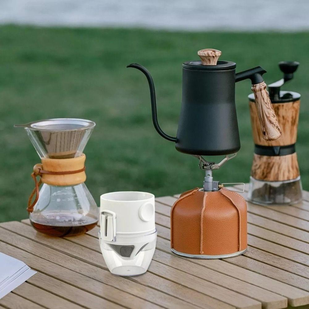 Tragbarer faltbarer Kaffeefilter wiederverwendbar mit Tassenhalter Kaffeefiltertassen Edelstahl leicht zu reinigen Tropffiltertasse