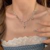 Trendy Chic Star Crystal Zircon Pendant Tassel Necklace for Women Girls Y2K Clavicle Chain Party Accessories Jewelry Gifts