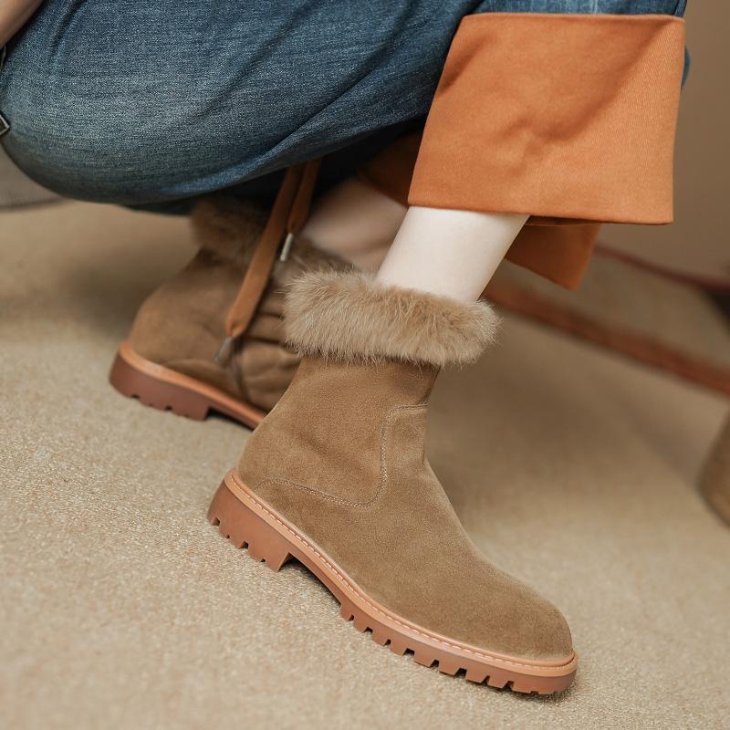 2024 Newest Genuine Leather Women Boots Winter High Quality Thick Heels Casual Working Shoes Woman Ankle Boots Shoes for Women