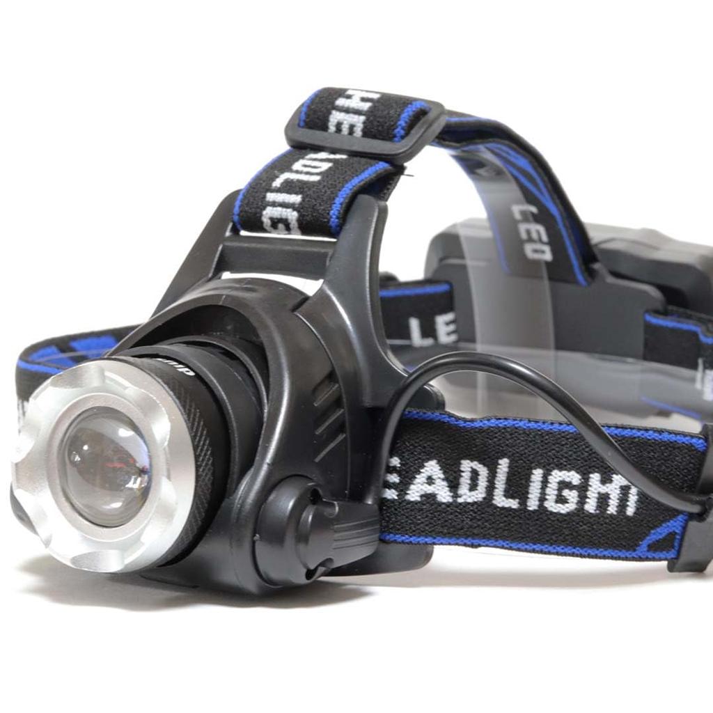 Rechargeable LED Headlight with Highest Super 18650 Super Powerful Blue Set Charger, Lumens, Helmet-Ready, Powerful, Bright, Fishing, Battery,